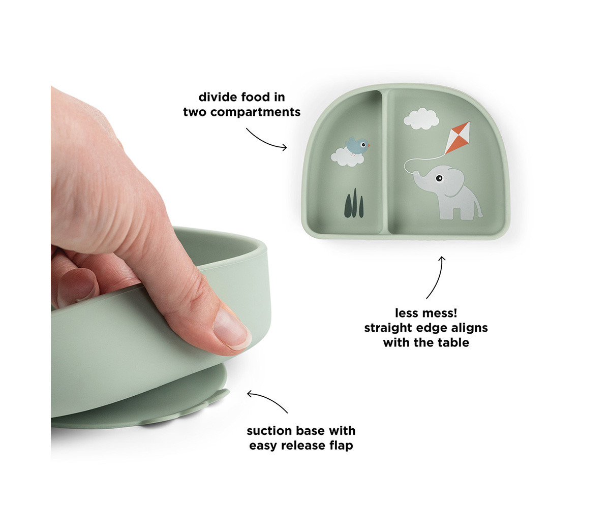 Plato con Compartimentos Stick&Stay Playground Green