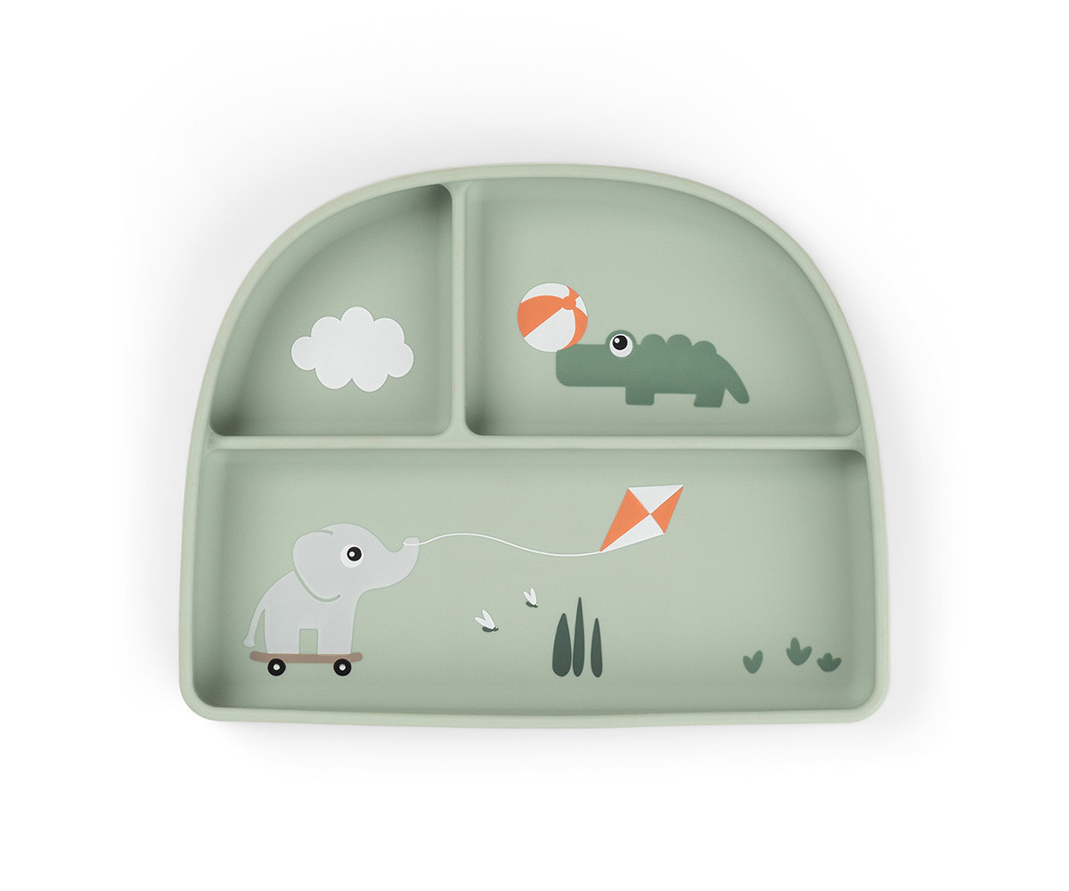 Plato con Compartimentos Stick&Stay Playground Green