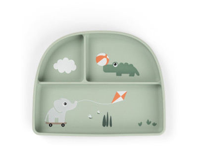 Plato con Compartimentos Stick&Stay Playground Green