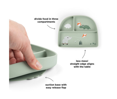 Plato con Compartimentos Stick&Stay Playground Green