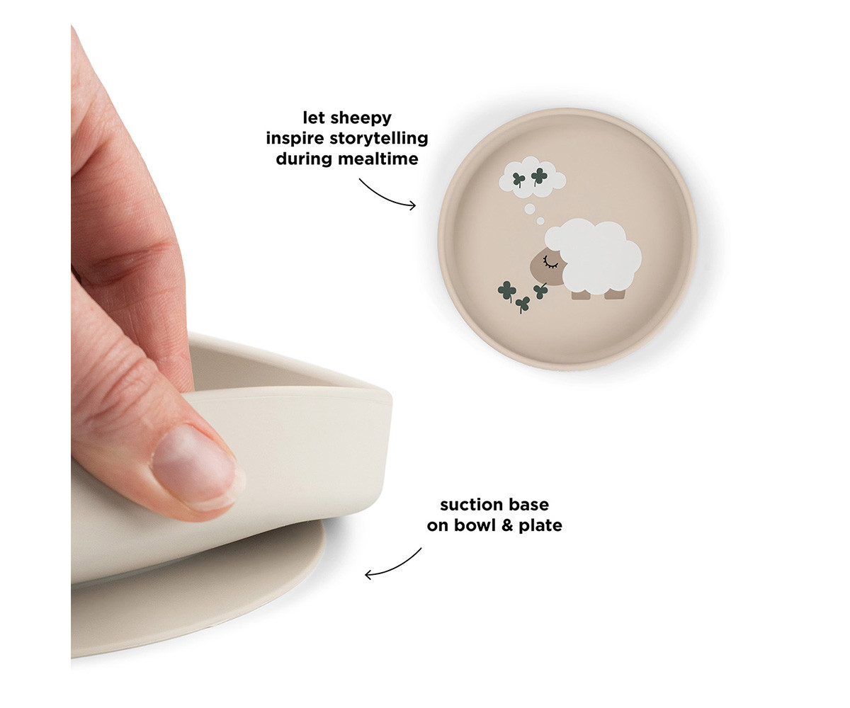 Plato de Silicone Stick&Stay Tiny Farm Sand