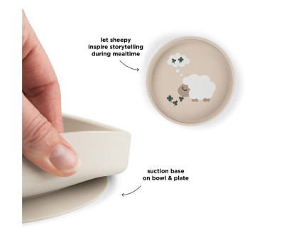 Plato de Silicone Stick&Stay Tiny Farm Sand