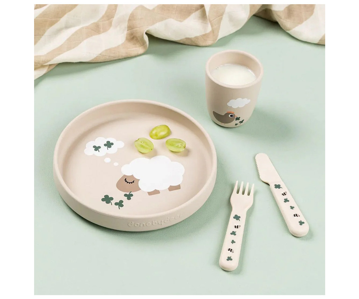 Plato de Silicone Stick&Stay Tiny Farm Sand