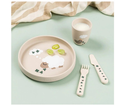 Plato de Silicone Stick&Stay Tiny Farm Sand