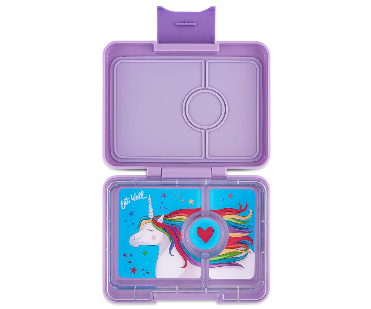 Lunch Box Snack Purple Tray Unicorn 3 Compartments