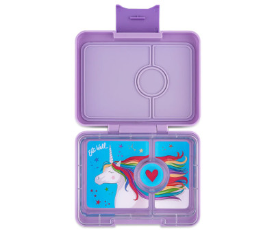 Lunch Box Snack Purple Tray Unicorn 3 Compartments