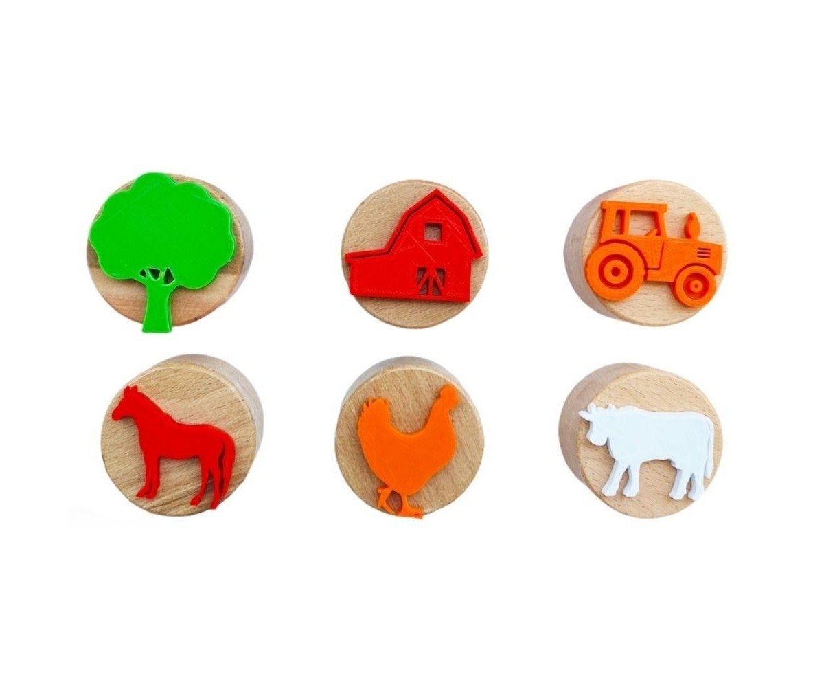 6 Sellos de Madera ChildGen Farm