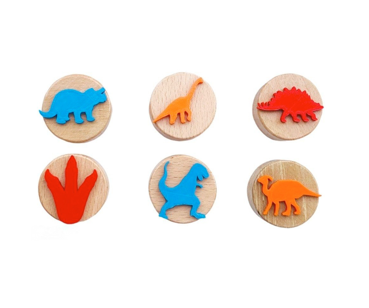 6 Sellos de Madera ChildGen Dinosaurs