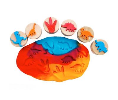 6 Sellos de Madera ChildGen Dinosaurs