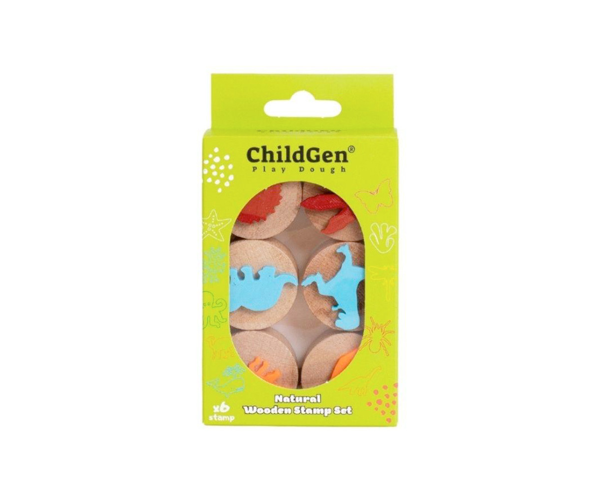 6 Sellos de Madera ChildGen Dinosaurs