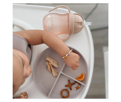 Taza Antiderrame4 Non-Spill con Pajita Flexible con Peso 240ml Soft Sand