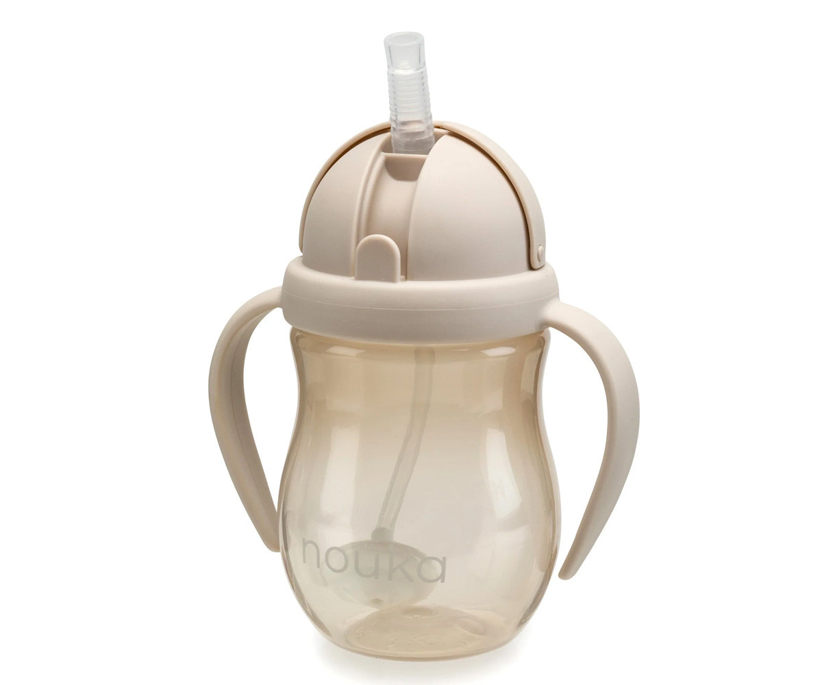 Taza Antiderrame4 Non-Spill con Pajita Flexible con Peso 240ml Soft Sand