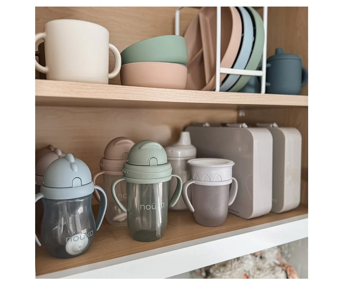 Taza Antiderrame Non-Spill con Pajita Flexible con Peso 240ml Soft Blush