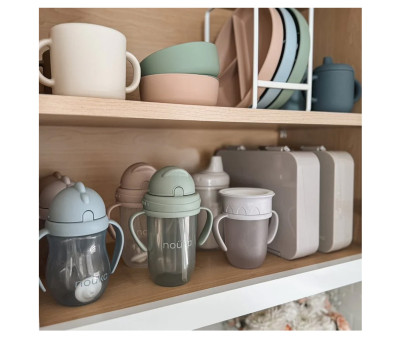 Taza Antiderrame Non-Spill con Pajita Flexible con Peso 240ml Moss