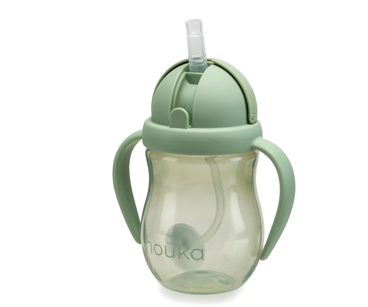 Taza Antiderrame Non-Spill con Pajita Flexible con Peso 240ml Moss