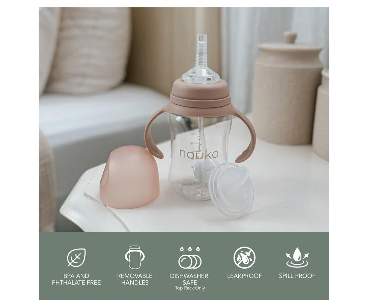 Taza Transitional con Pajita Flexible con Peso 240ml Soft Blush