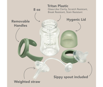 Taza Transitional con Pajita Flexible con Peso 240ml Fern