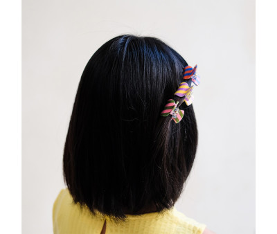 3 Mini Pinzas Striped Beach