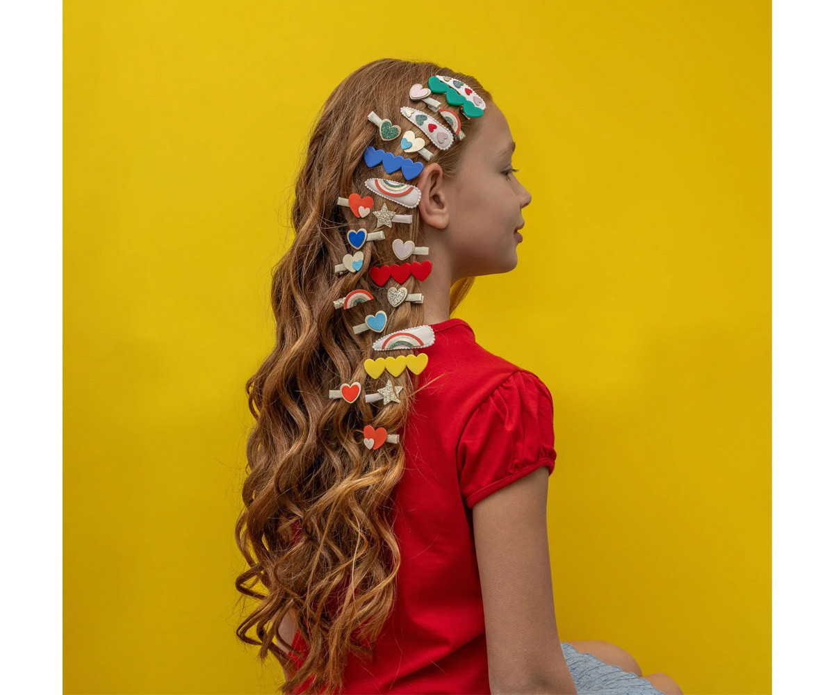 4 Pinzas Heart Acetate Clips