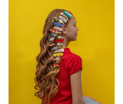 4 Pinzas Heart Acetate Clips