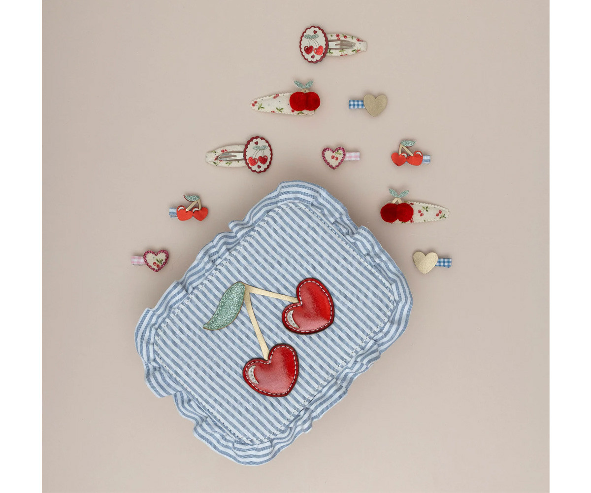 2 Clips Pom Pom Cherries