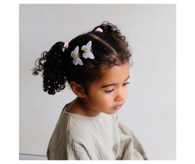 2 Clips Striped Butterfly