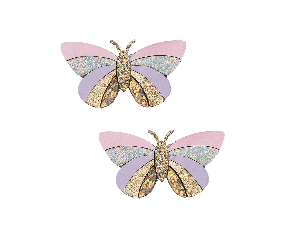 2 Clips Striped Butterfly