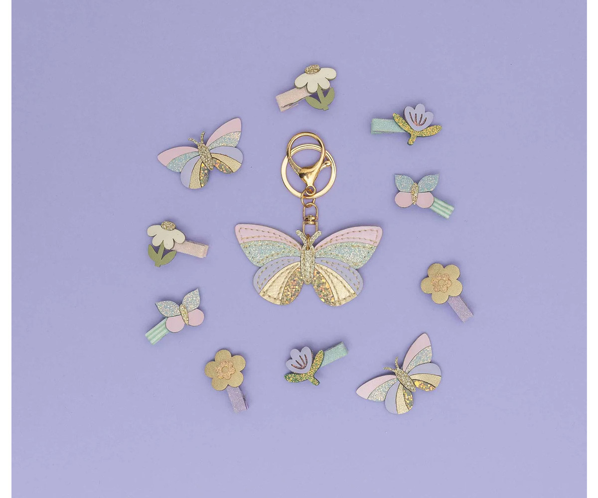 2 Clips Striped Butterfly