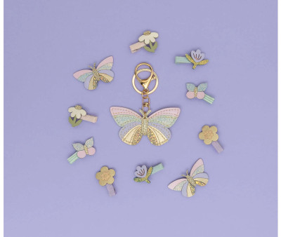 2 Clips Striped Butterfly