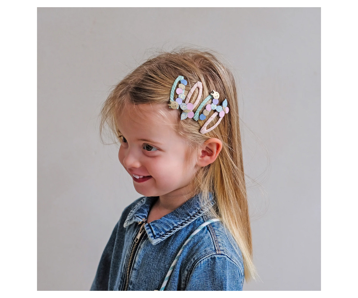 4 Clips de Pelo Hungry Caterpillar Clics Clacs