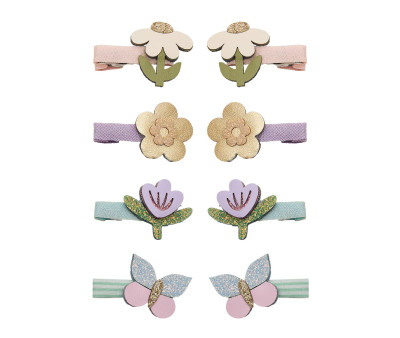 8 Mini Pinzas de Pelo Flower Garden