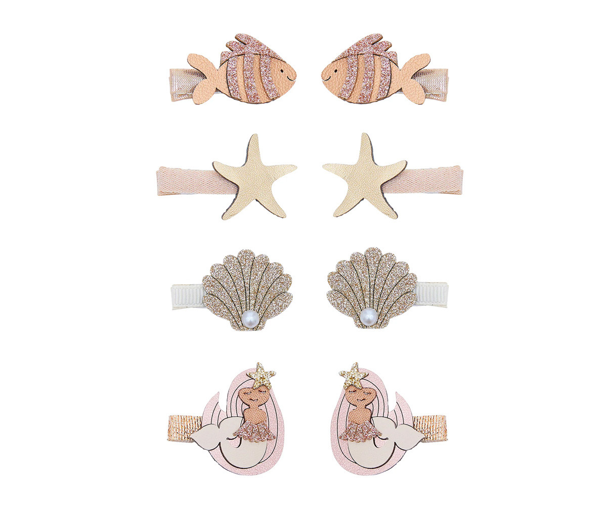 8 Mini Pinzas de Pelo Mermaid