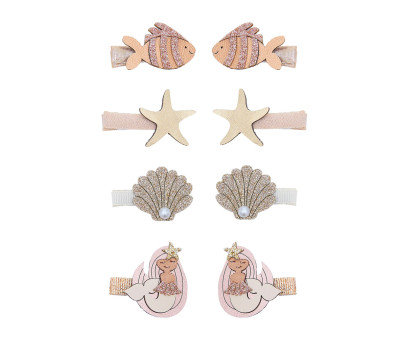 8 Mini Pinzas de Pelo Mermaid