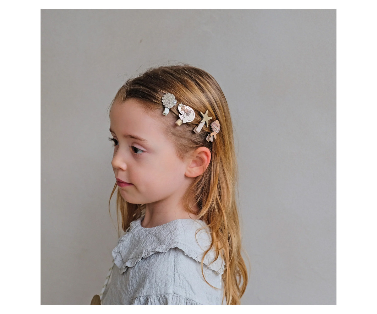 8 Mini Pinzas de Pelo Mermaid