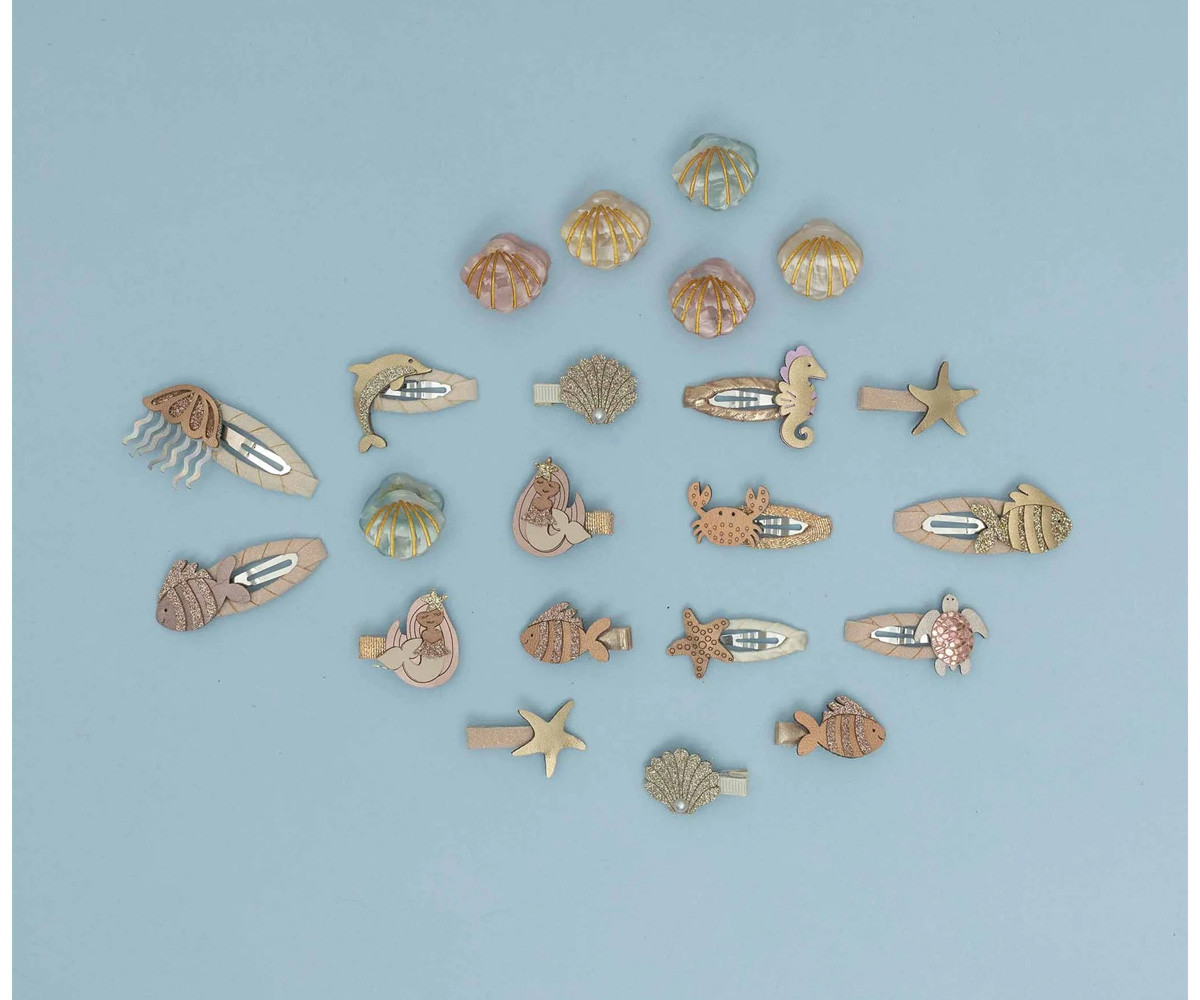 8 Mini Pinzas de Pelo Mermaid