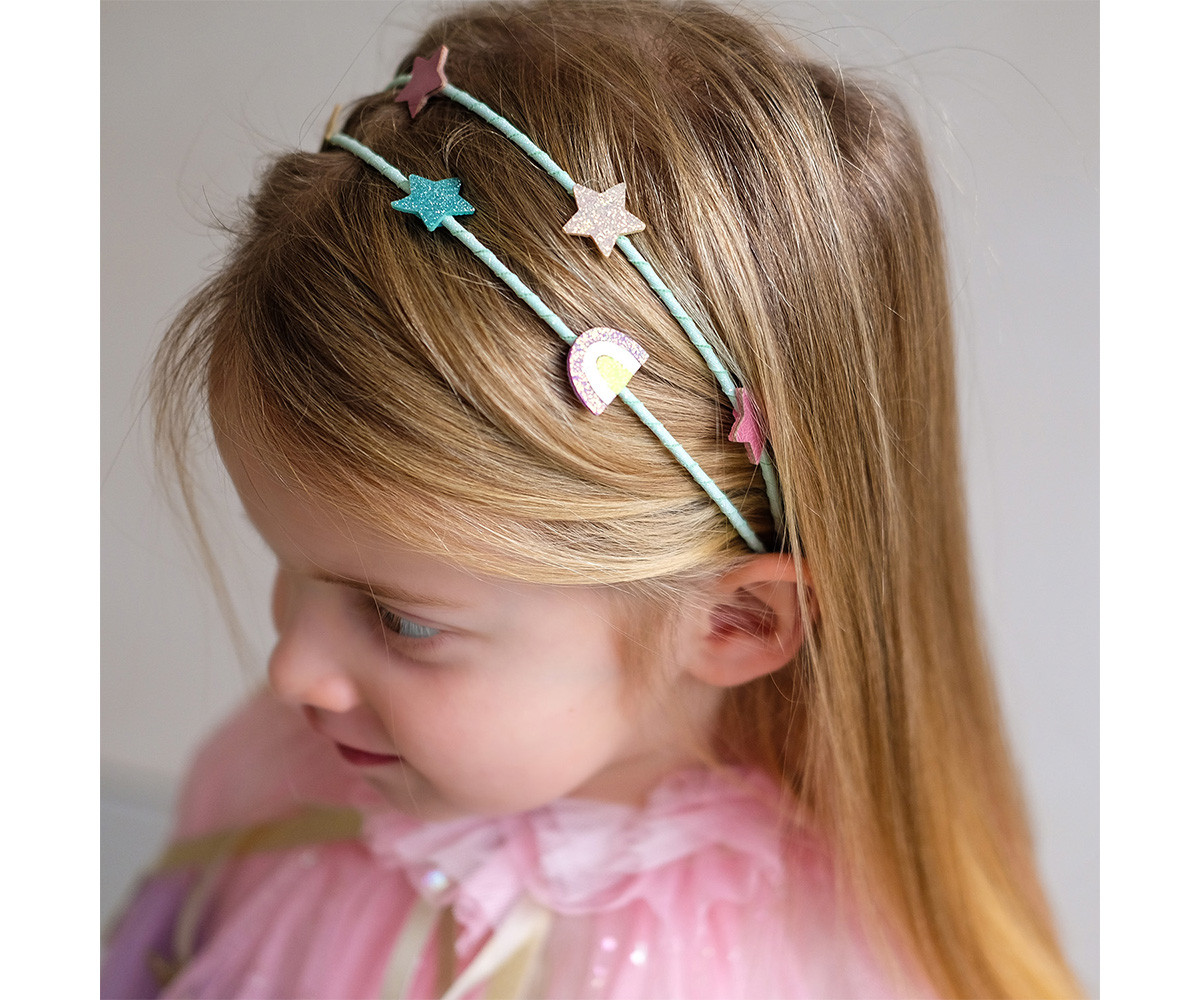 Diadema Doble Rainbow and Stars Alice