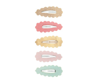 5 Mini Clips Scalloped Edge Clic Clacs