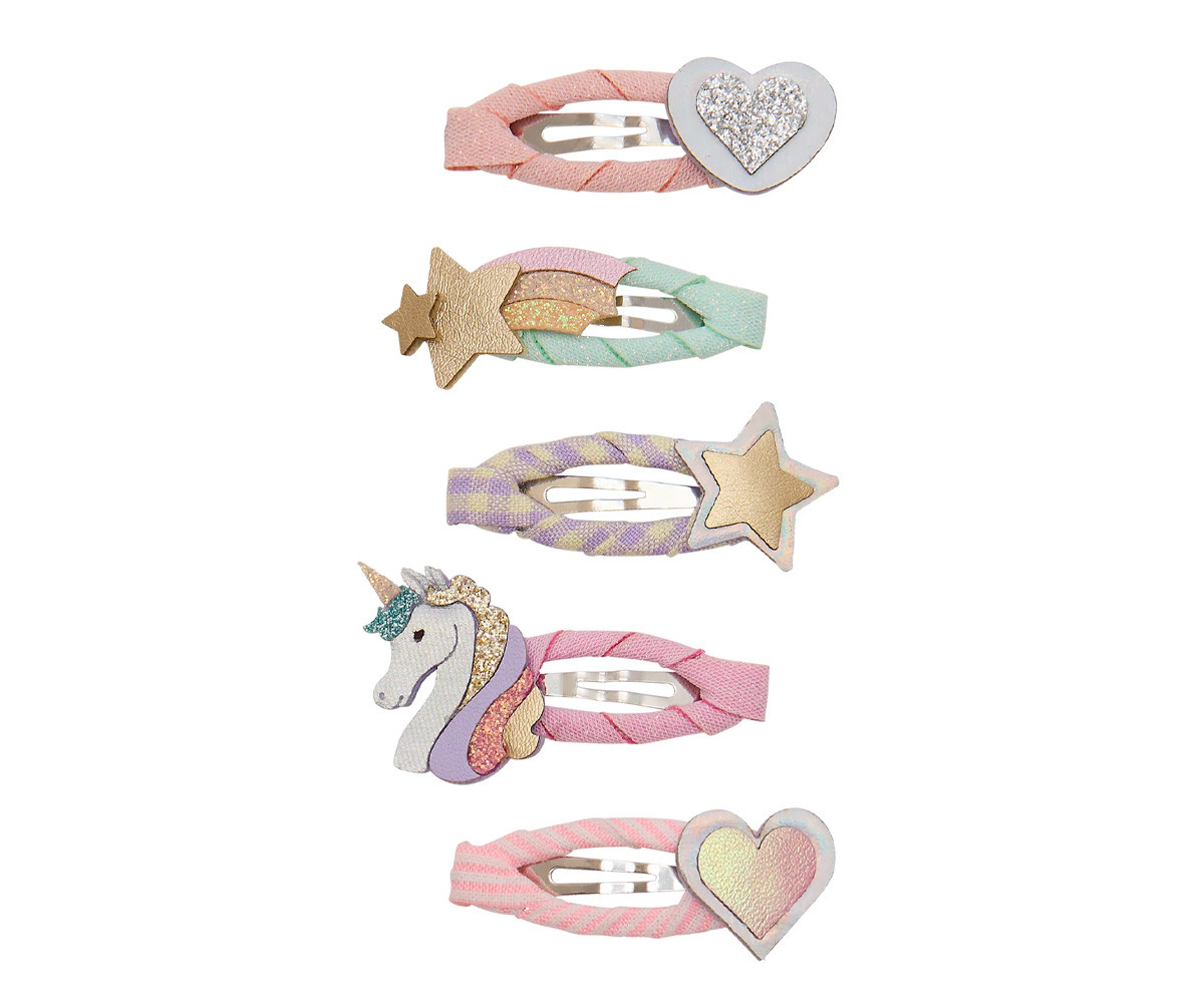 5 Mini Clips Dreamy Unicorn Clic Clacs