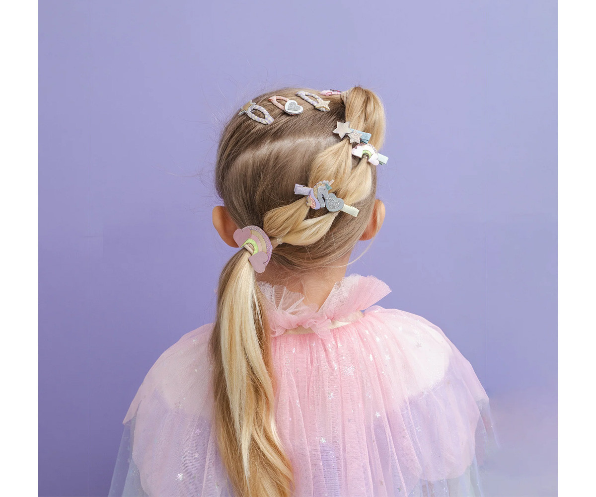 8 Mini Pinzas de Pelo Dreamy Unicorn
