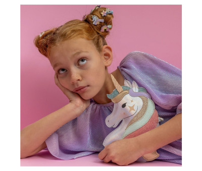 8 Mini Pinzas de Pelo Dreamy Unicorn