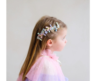 8 Mini Pinzas de Pelo Dreamy Unicorn