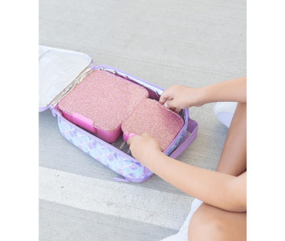 Caja de Almuerzo Bento 2 Pink Floss Glitter 2 Compartimentos