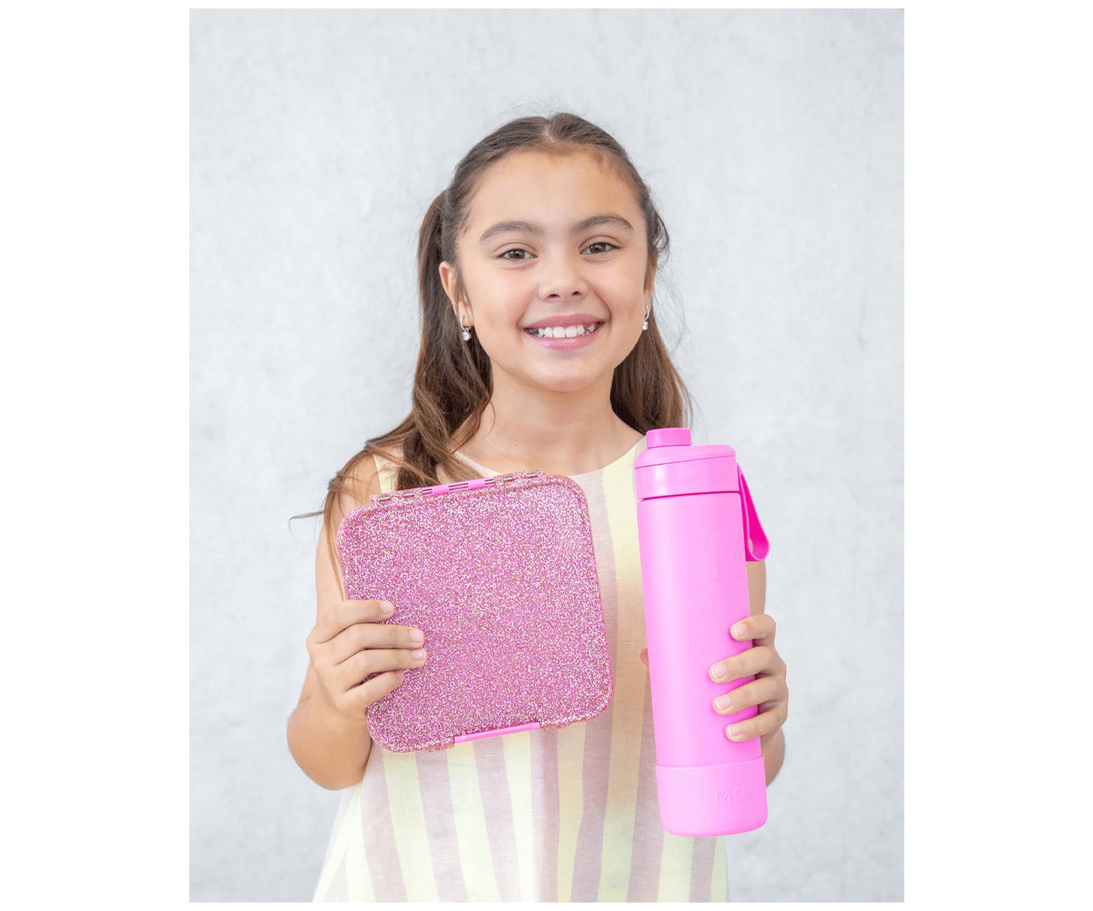 Caja de Almuerzo Bento 5 Pink Floss Glitter 5 Compartimentos