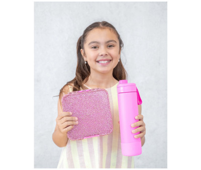 Caja de Almuerzo Bento 5 Pink Floss Glitter 5 Compartimentos