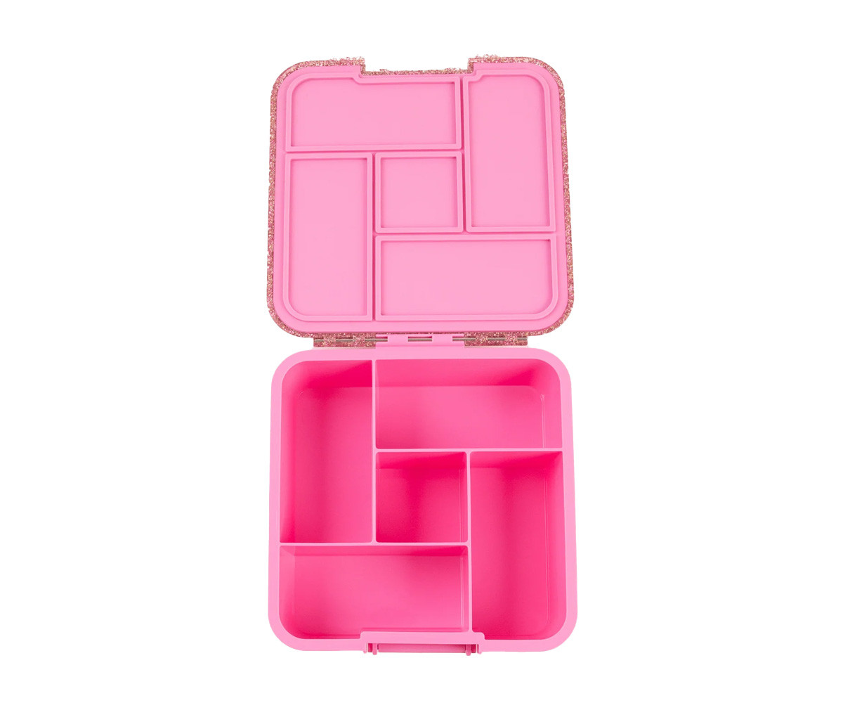 Caja de Almuerzo Bento 5 Pink Floss Glitter 5 Compartimentos