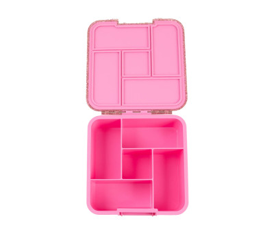 Caja de Almuerzo Bento 5 Pink Floss Glitter 5 Compartimentos