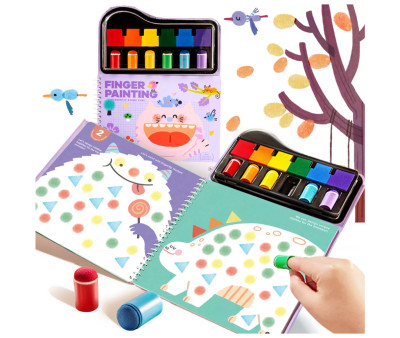 Libro Creativo per Dipingere con le Dita e Tamponi