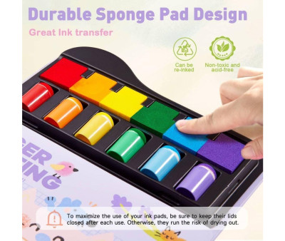 Libro Creativo per Dipingere con le Dita e Tamponi