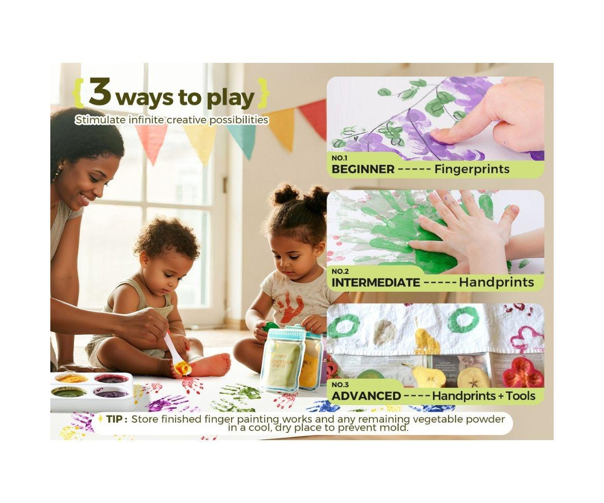 Peinture Végétale Naturelle en Poudre 6 Couleurs