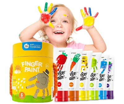 Seau de Peinture au Doigts 6 Couleurs